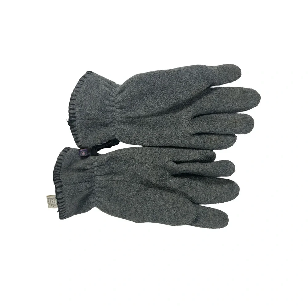Vintage Disney Winnie the Pooh Fleece Gloves Gray Embroidered Winter One Size